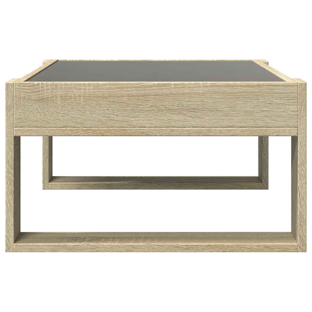 Coffee Table with Infinity LED Sonoma Oak 70x53x30 cm