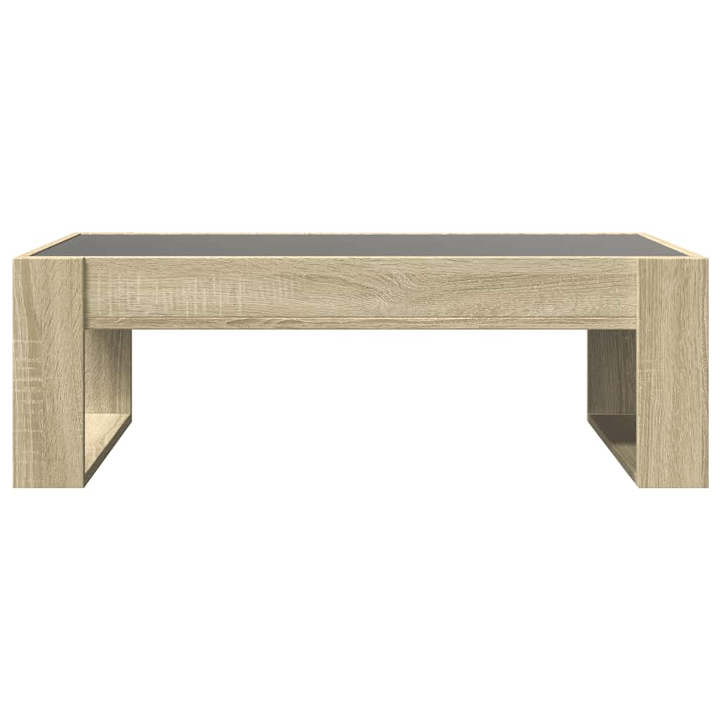 Coffee Table with Infinity LED Sonoma Oak 90x53x30 cm