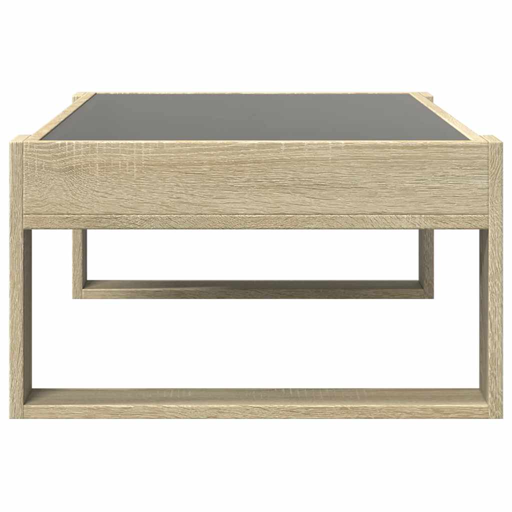 Coffee Table with Infinity LED Sonoma Oak 90x53x30 cm