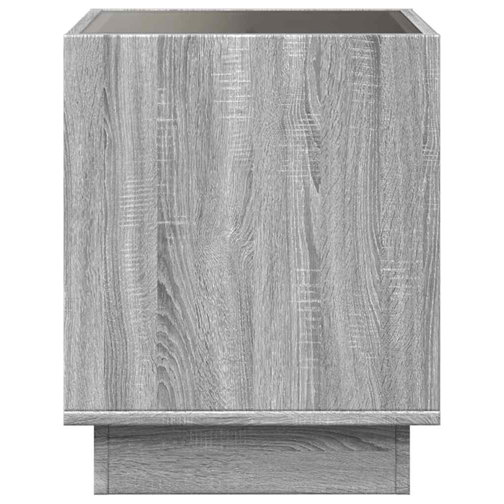 Coffee Table with Infinity LED Grey Sonoma 40x40x50 cm