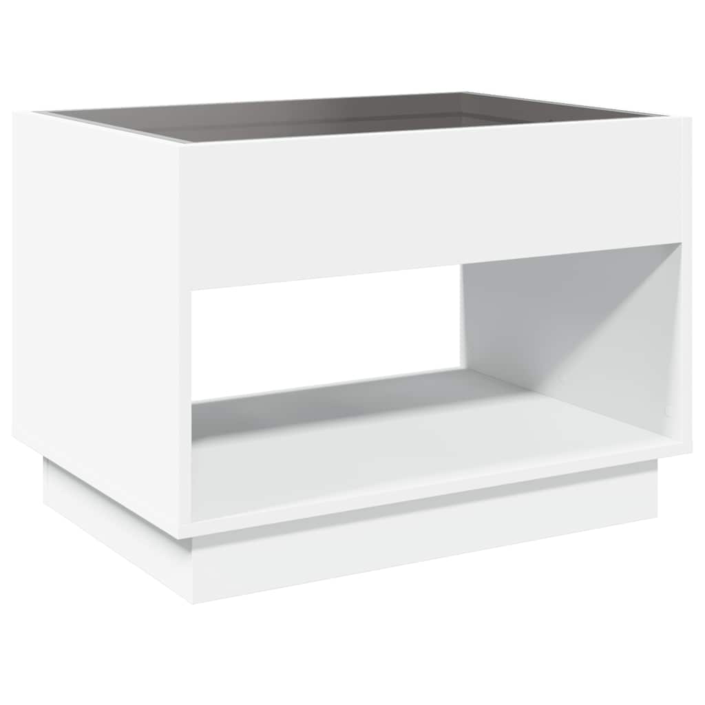 Coffee Table with Infinity LED White 70x50x50 cm