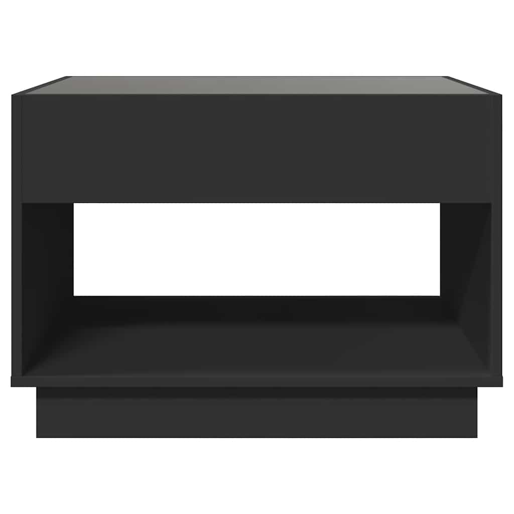 Coffee Table with Infinity LED Black 70x50x50 cm