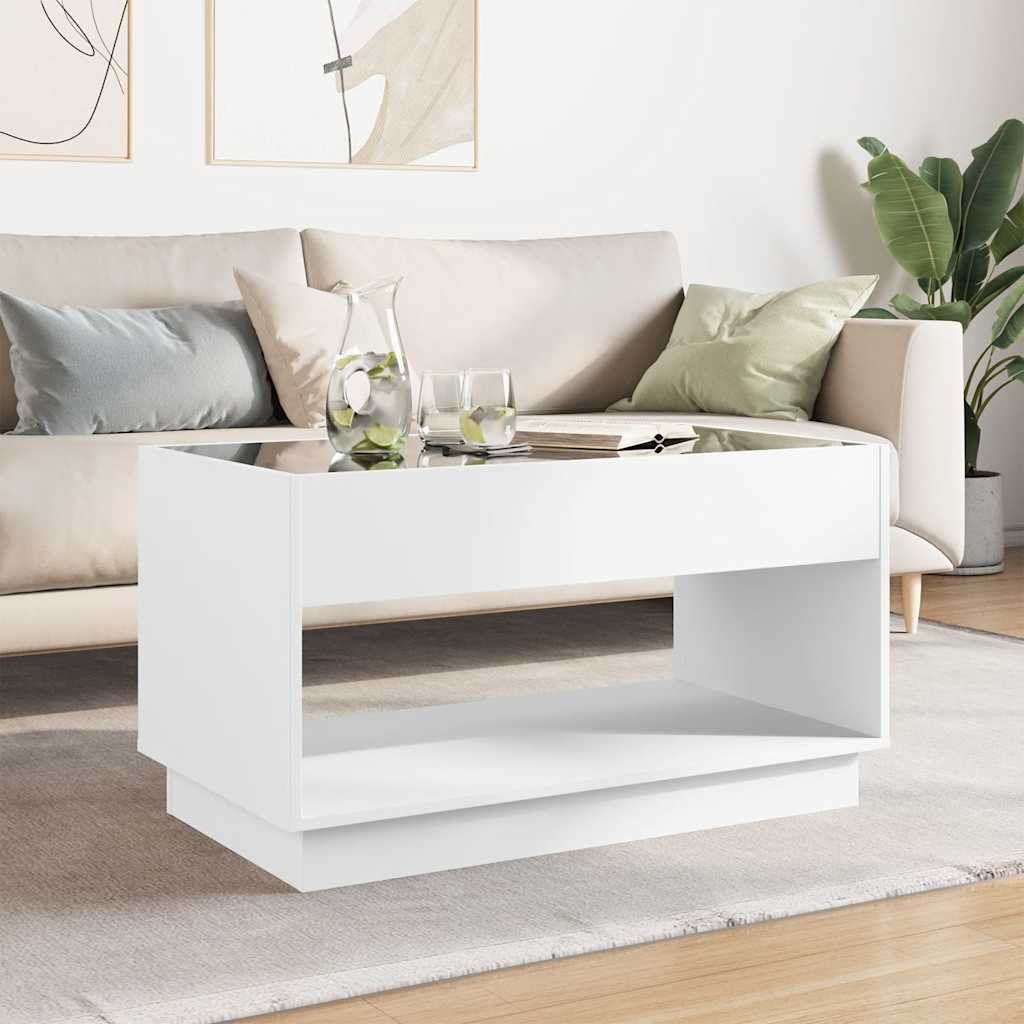 Coffee Table with Infinity LED White 90x50x50 cm