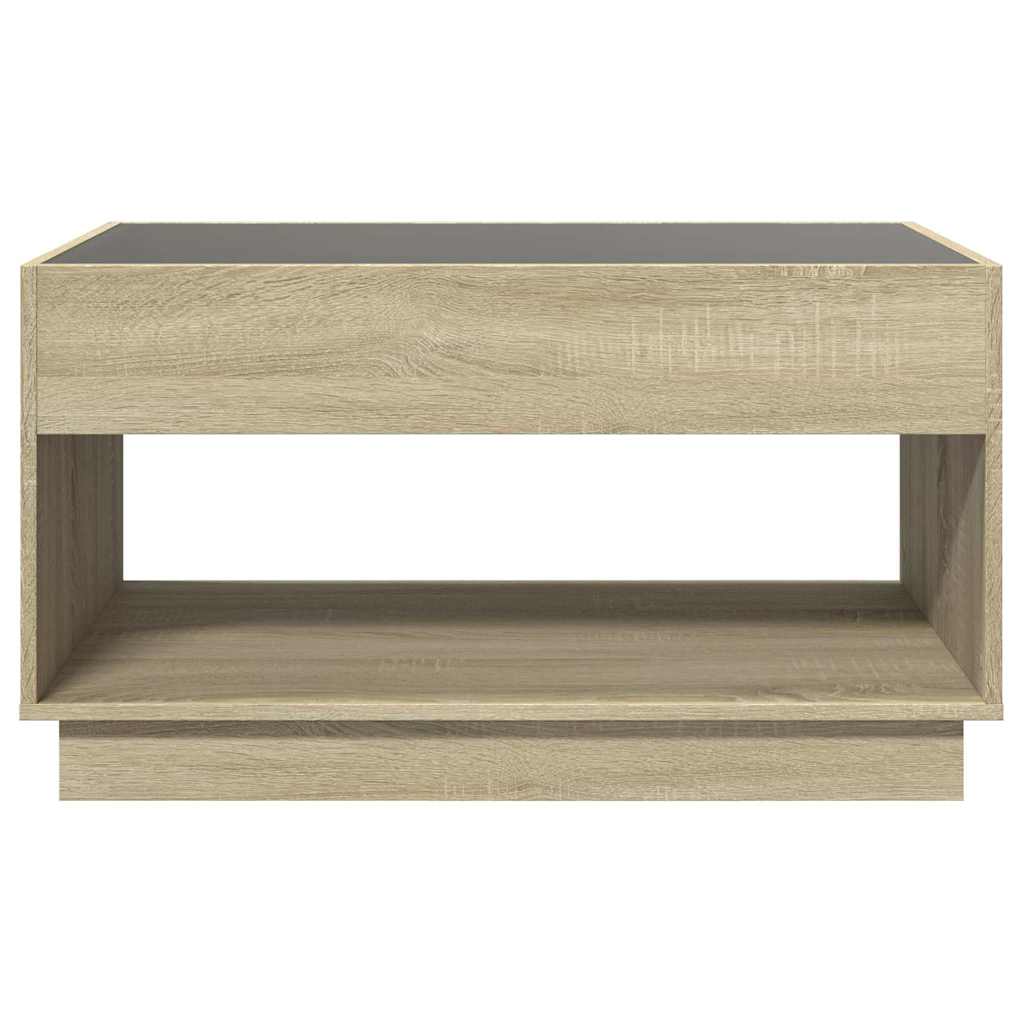 Coffee Table with Infinity LED Sonoma Oak 90x50x50 cm