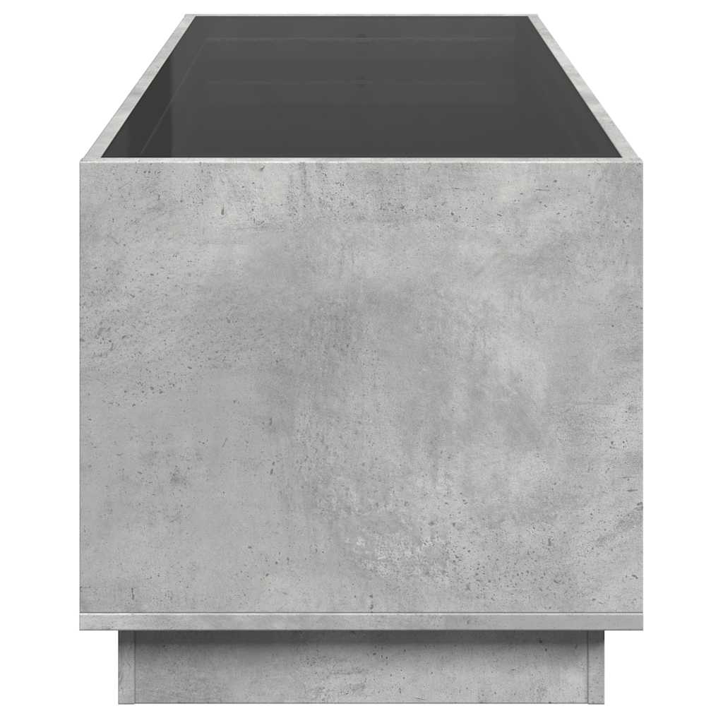 Coffee Table with Infinity LED Concrete Grey 90x50x50 cm