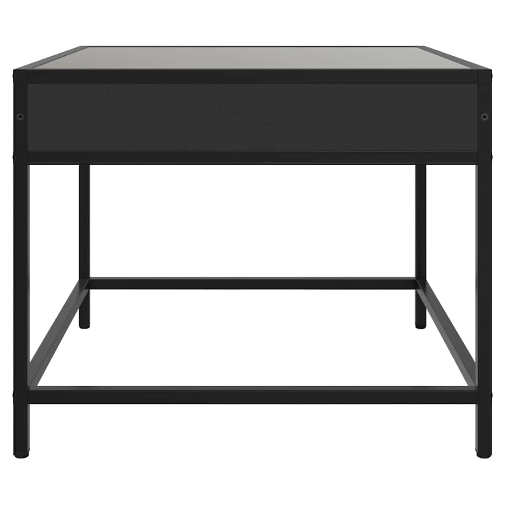 Coffee Table with Infinity LED Black 50x50x41 cm