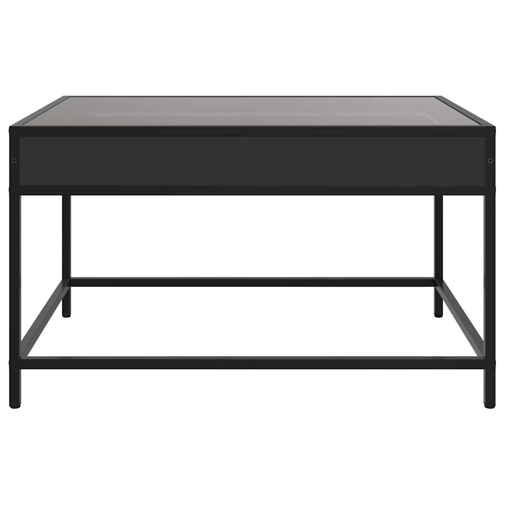 Coffee Table with Infinity LED Black 70x50x41 cm