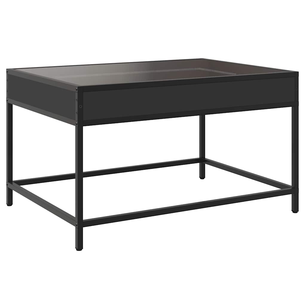 Coffee Table with Infinity LED Black 70x50x41 cm