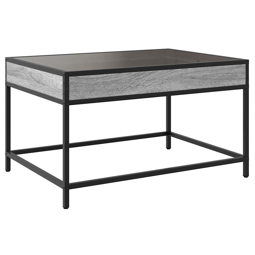 Coffee Table with Infinity LED Grey Sonoma 70x50x41 cm