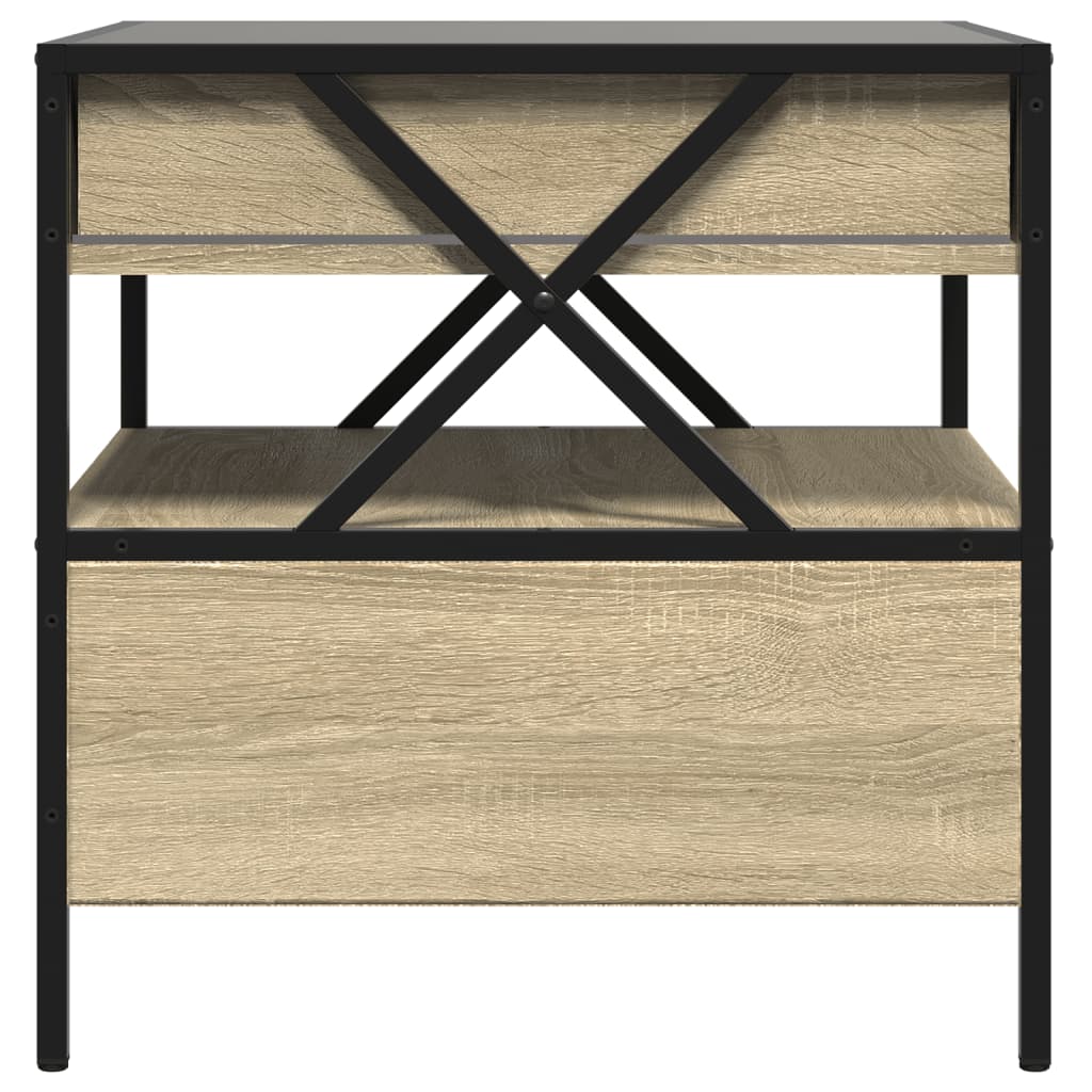 Coffee Table with Infinity LED Sonoma Oak 50x50x51 cm