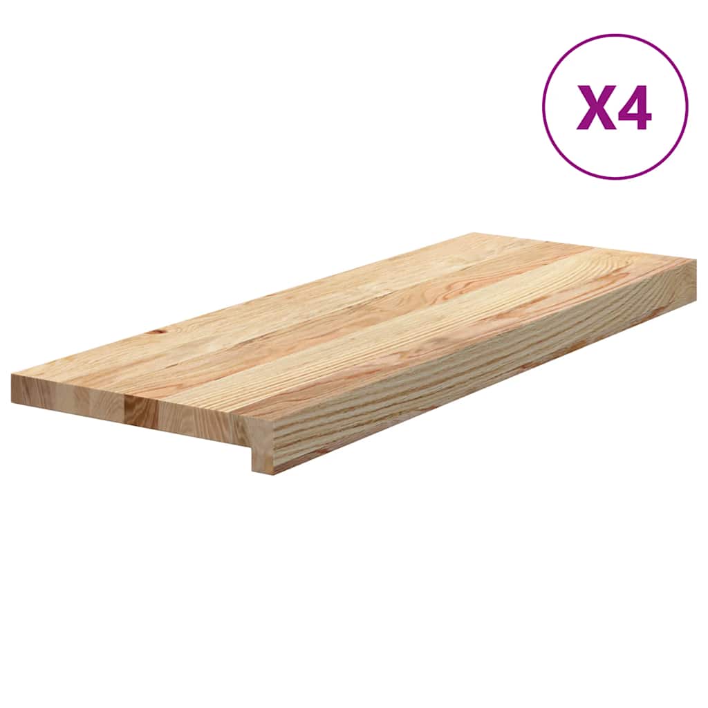 Stair Treads 4 pcs Untreated 70x30x2 cm Solid Wood Oak
