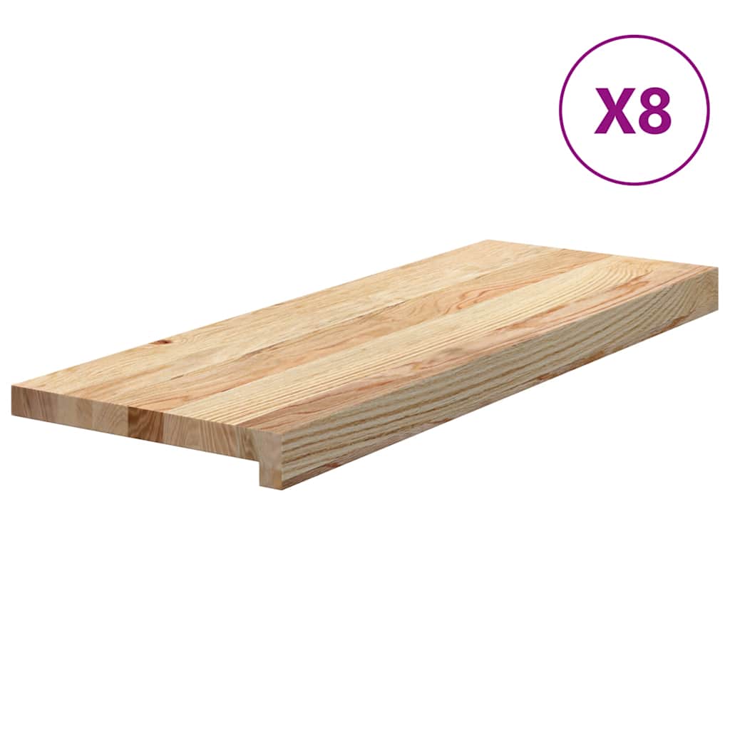 Stair Treads 8 pcs Untreated 70x30x2 cm Solid Wood Oak