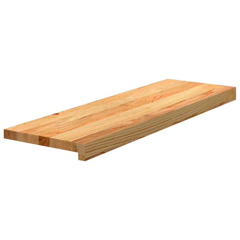 Stair Treads 4 pcs Light Brown 80x30x2 cm Solid Wood Oak
