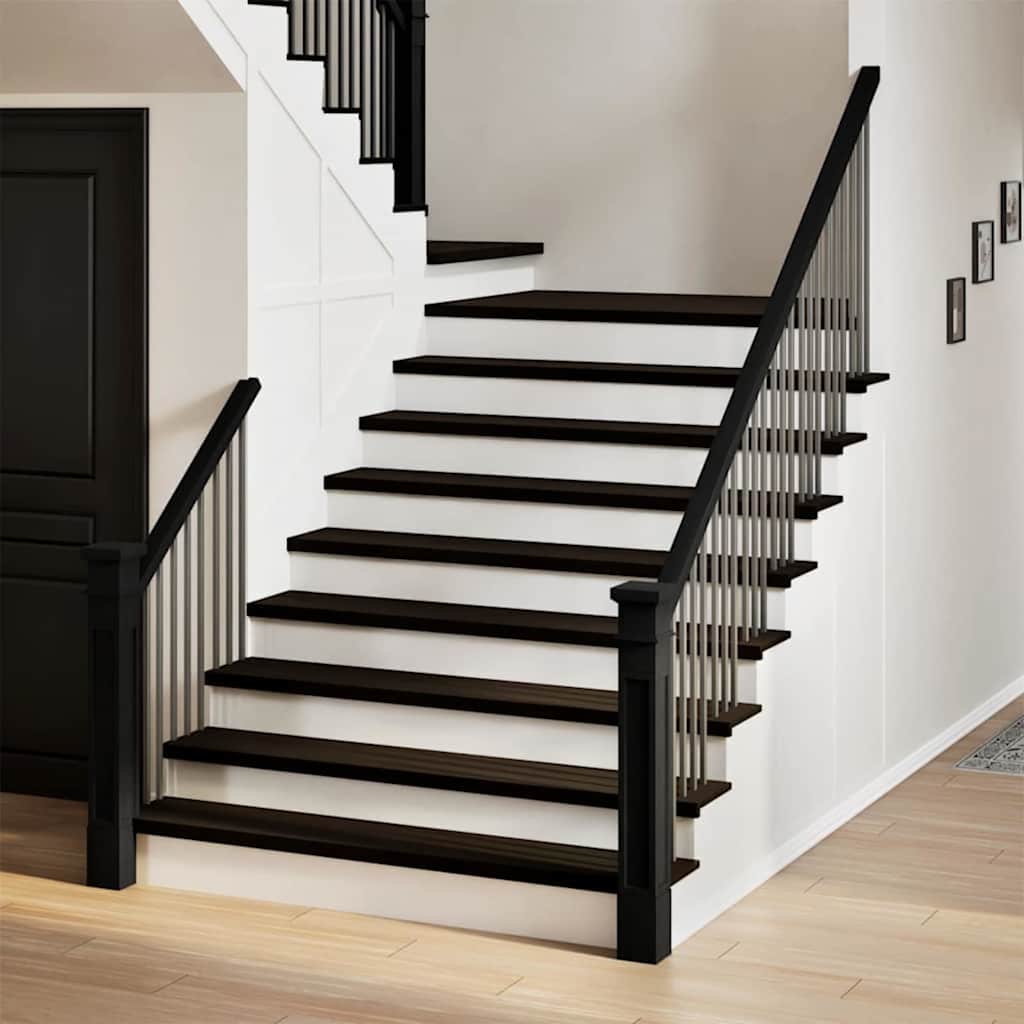 Stair Treads 12 pcs Dark Brown 120x25x2 cm Solid Wood Oak