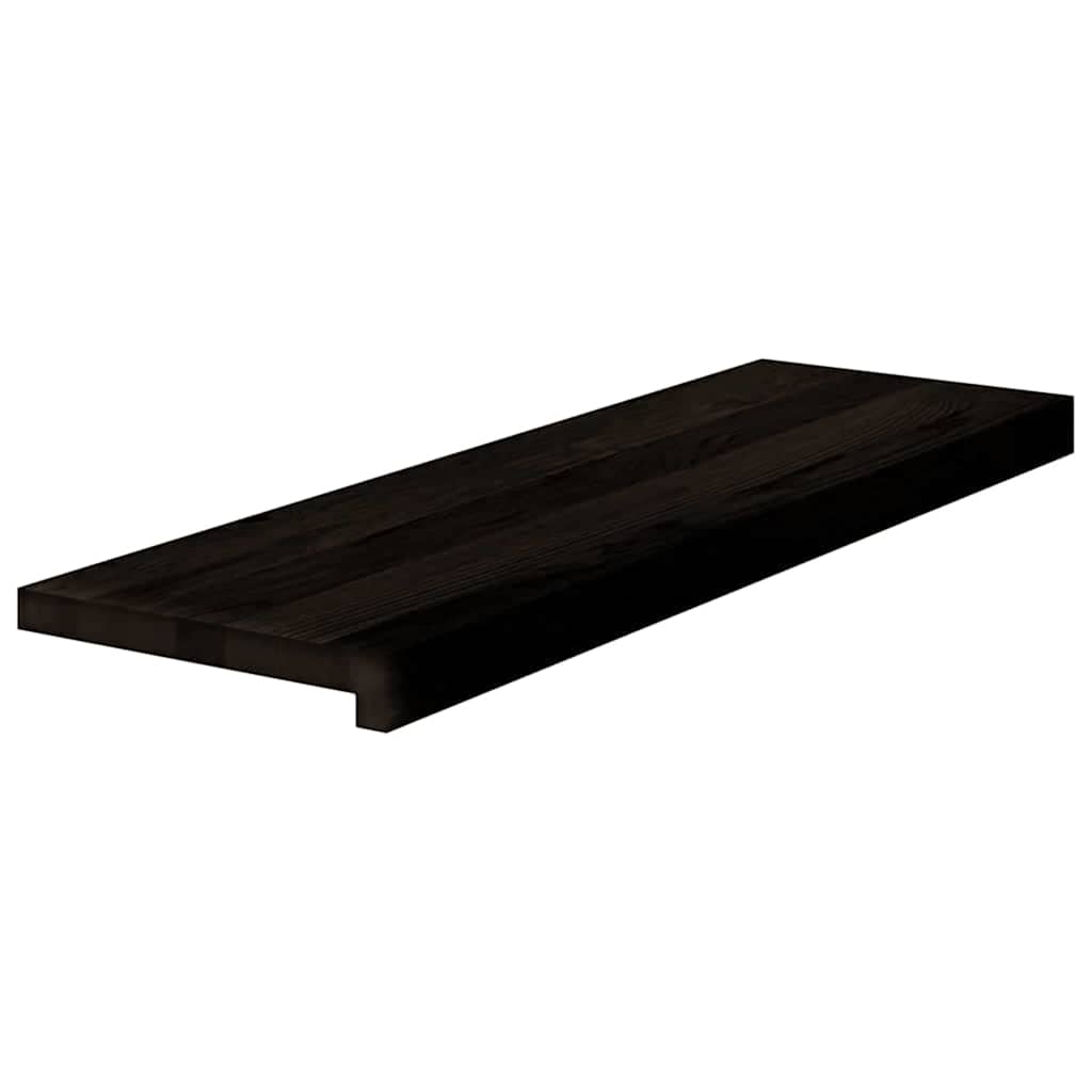 Stair Treads 12 pcs Brown Black 80x30x2 cm Solid Wood Oak