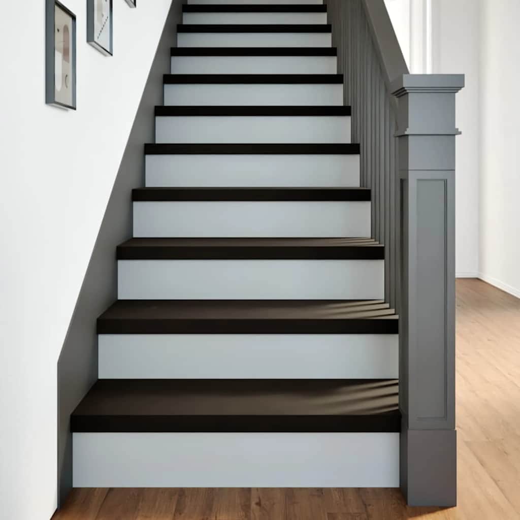 Stair Treads 12 pcs Brown Black 80x30x2 cm Solid Wood Oak
