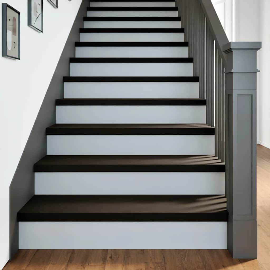 Stair Treads 12 pcs Brown Black 90x30x2 cm Solid Wood Oak