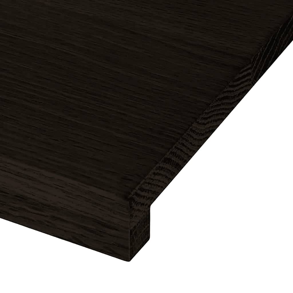 Stair Treads 12 pcs Dark Brown 110x30x2 cm Solid Wood Oak