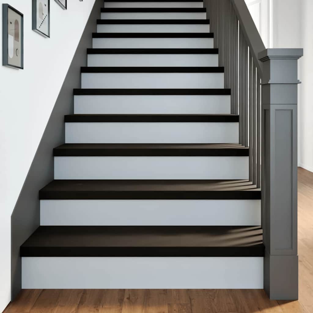 Stair Treads 16 pcs Brown Black 90x25x2 cm Solid Wood Oak