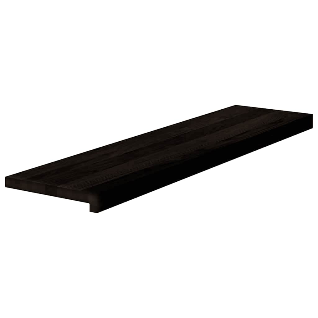 Stair Treads 16 pcs Brown Black 100x25x2 cm Solid Wood Oak
