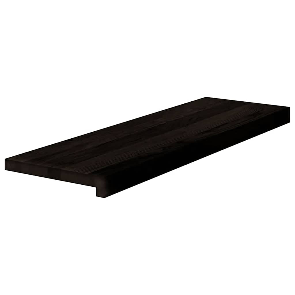 Stair Treads 16 pcs Brown Black 80x30x2 cm Solid Wood Oak