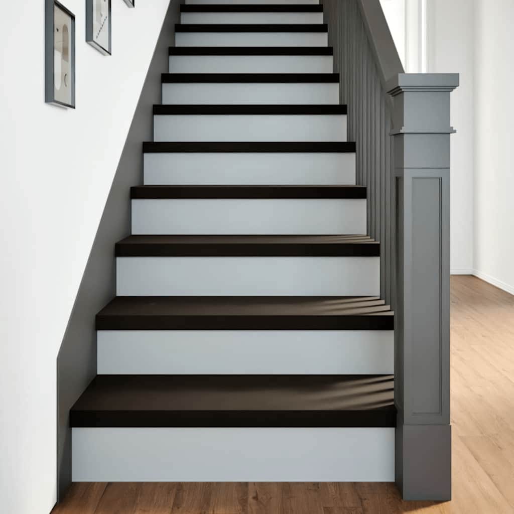 Stair Treads 16 pcs Brown Black 80x30x2 cm Solid Wood Oak
