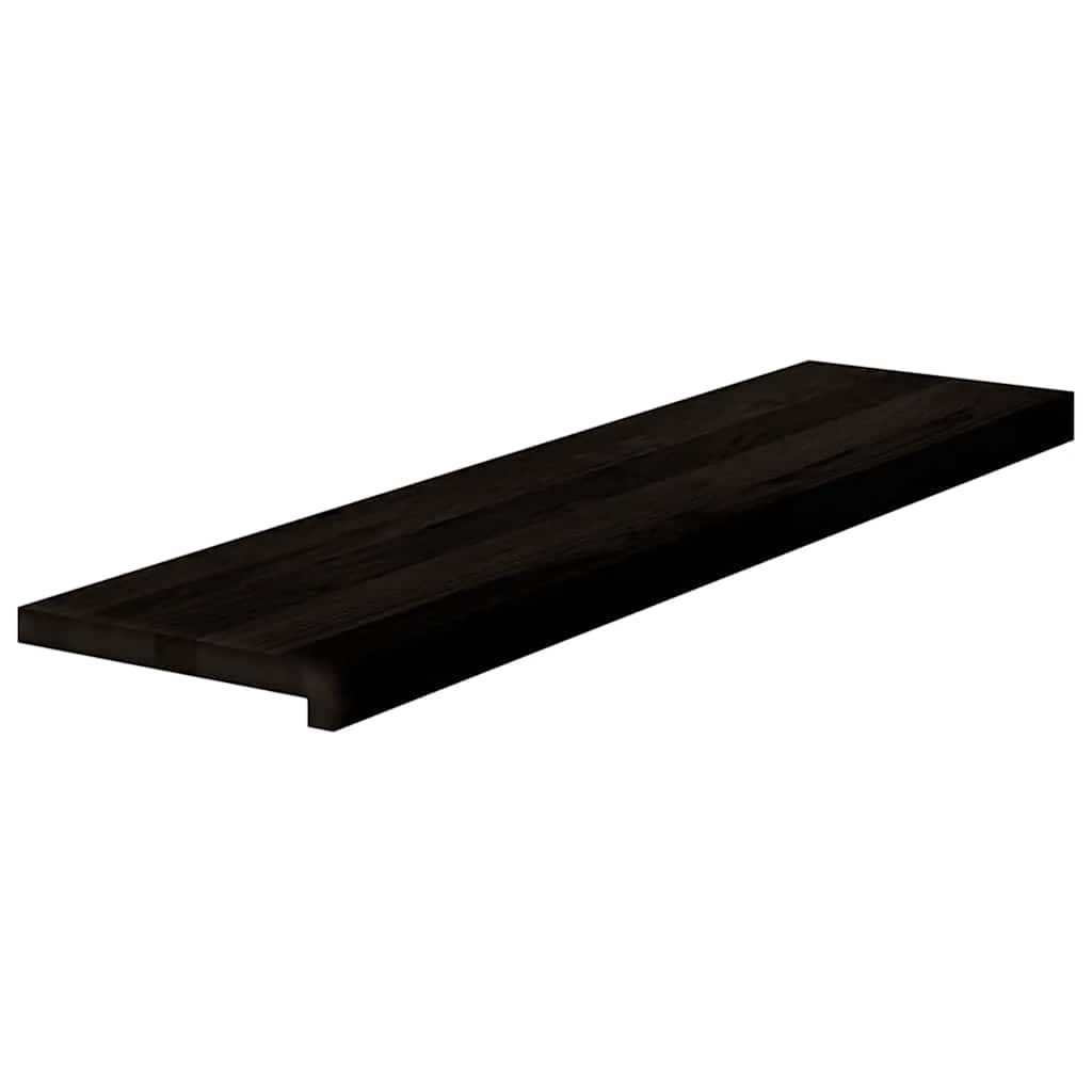 Stair Treads 16 pcs Brown Black 100x30x2 cm Solid Wood Oak