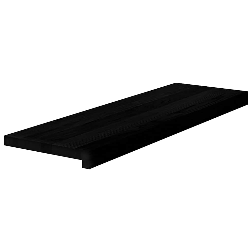 Stair Treads 20 pcs Brown Black 80x25x2 cm Solid Wood Oak