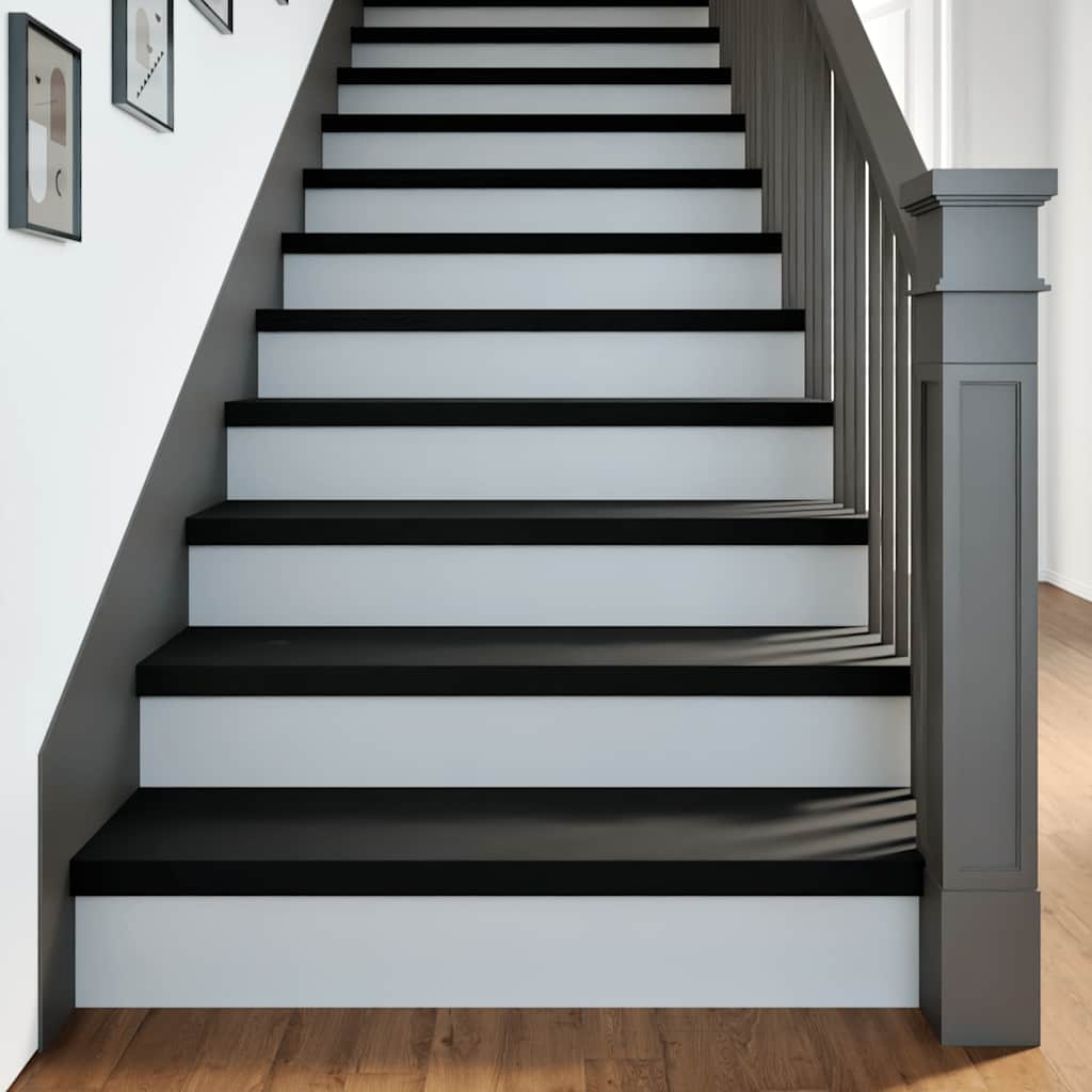 Stair Treads 20 pcs Brown Black 100x25x2 cm Solid Wood Oak