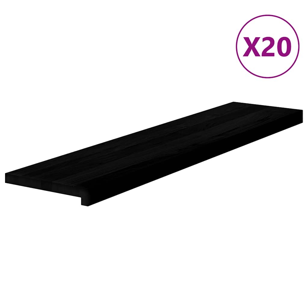 Stair Treads 20 pcs Dark Brown 110x25x2 cm Solid Wood Oak