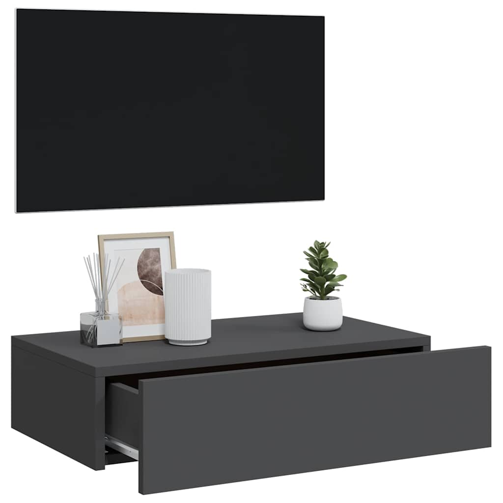 vidaXL TV Cabinet with LED Lights Grey 60x35x15.5 cm