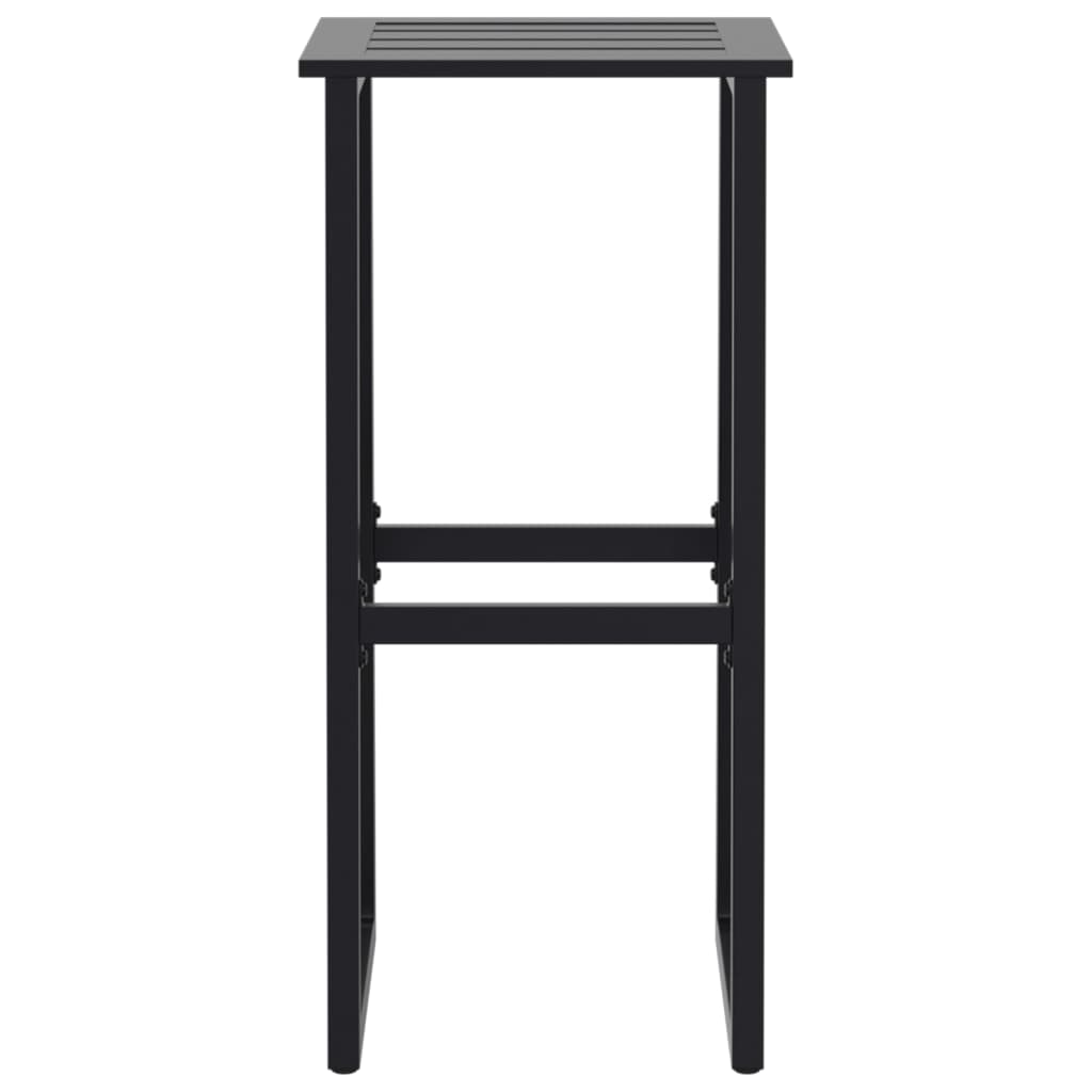 7 Piece Garden Bar Set Black Powder-coated Steel