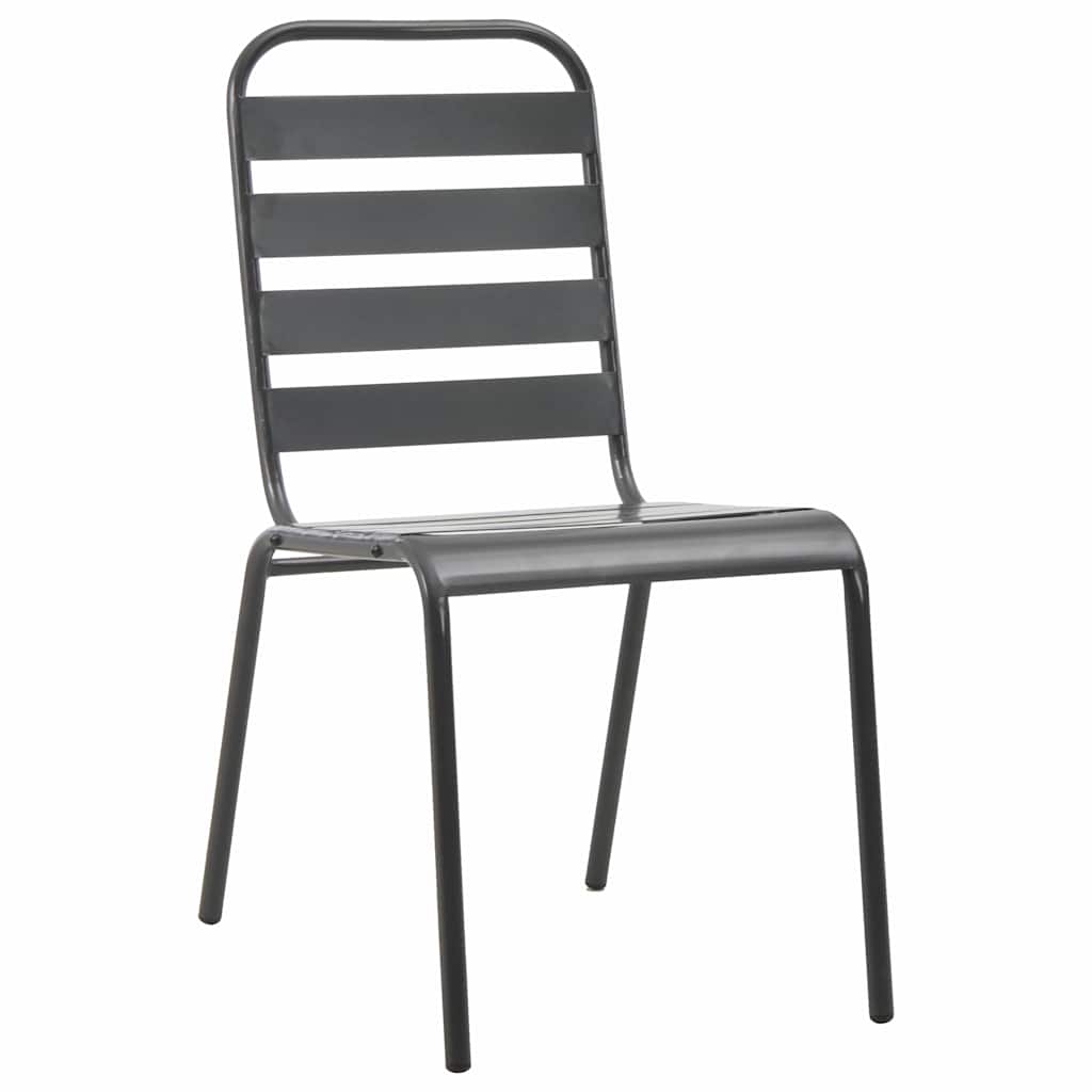 Stackable Garden Chair Set 5 pcs Anthracite Powder-coated Steel