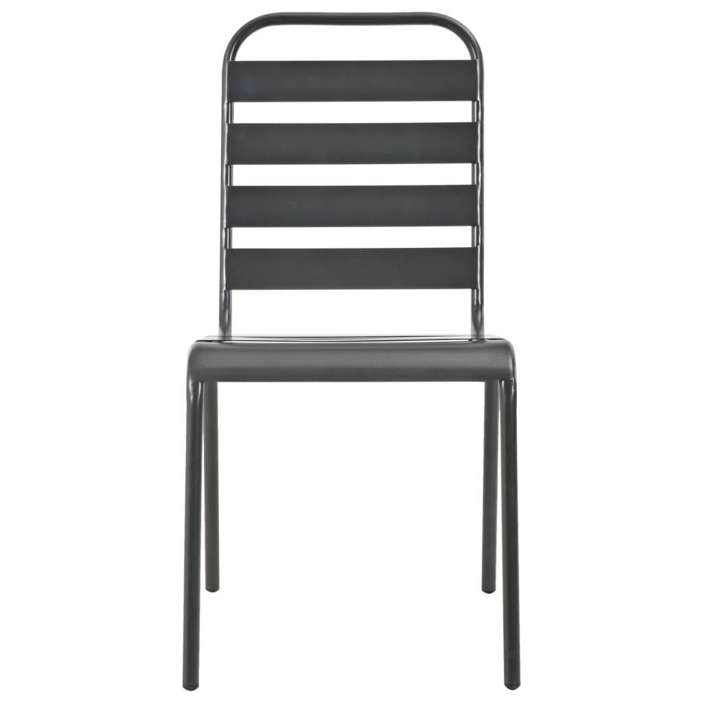 Stackable Garden Chair Set 5 pcs Anthracite Powder-coated Steel