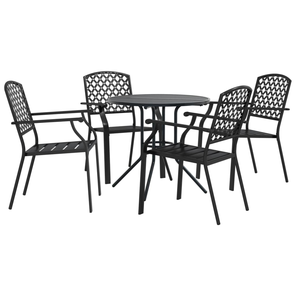 vidaXL Stackable Garden Chair Set 5 pcs Anthracite Powder-coated Steel