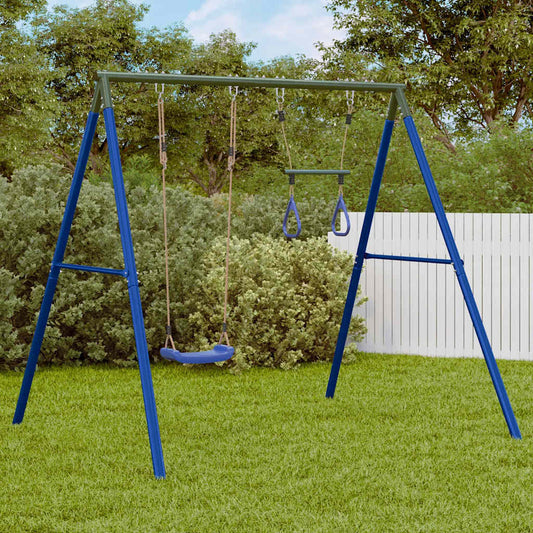 Outdoor Swing Set with Swing and Trapeze