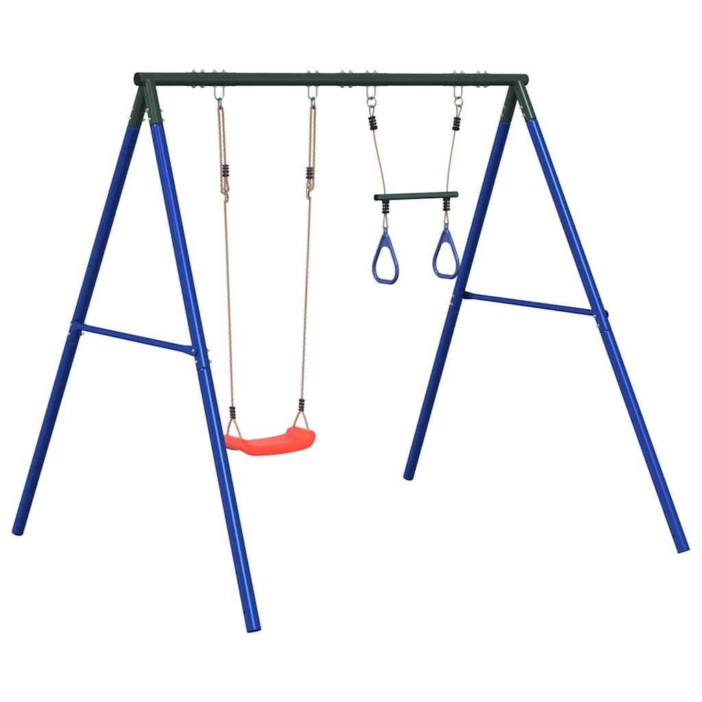 Outdoor Swing Set with Swing and Trapeze