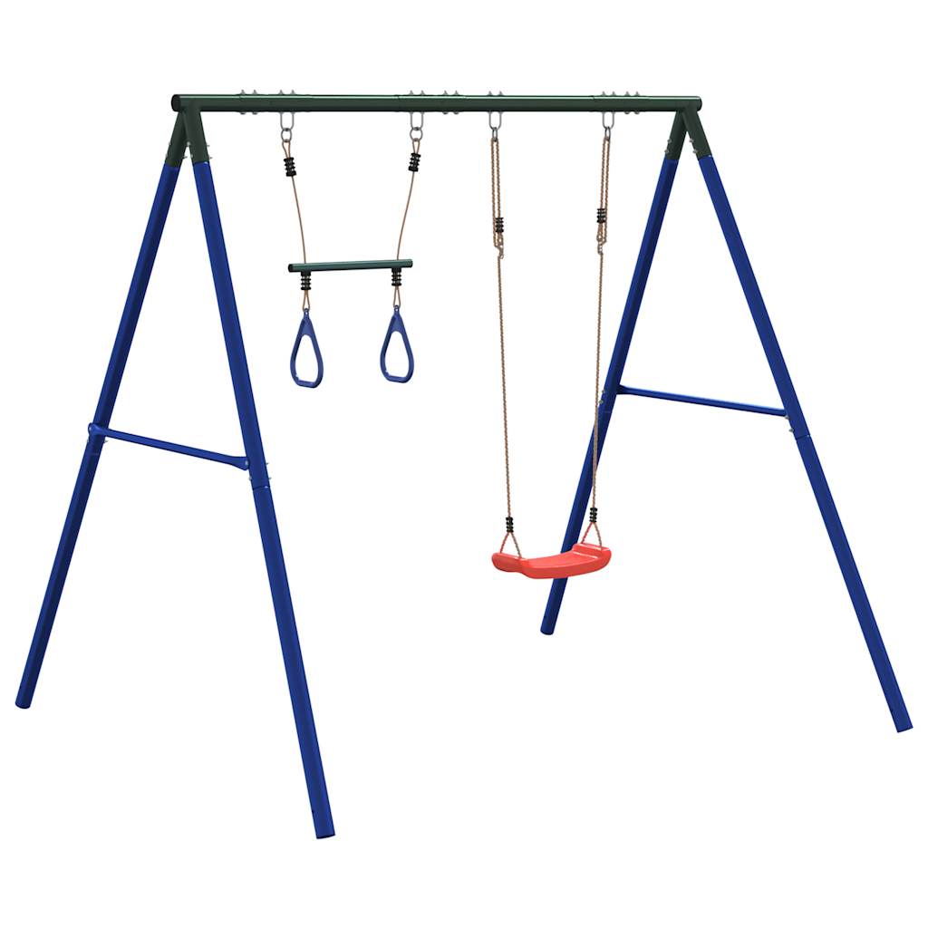 Outdoor Swing Set with Swing and Trapeze