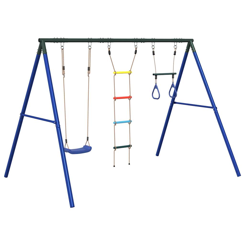 Outdoor Swing Set with Swing, Trapeze, Ladder