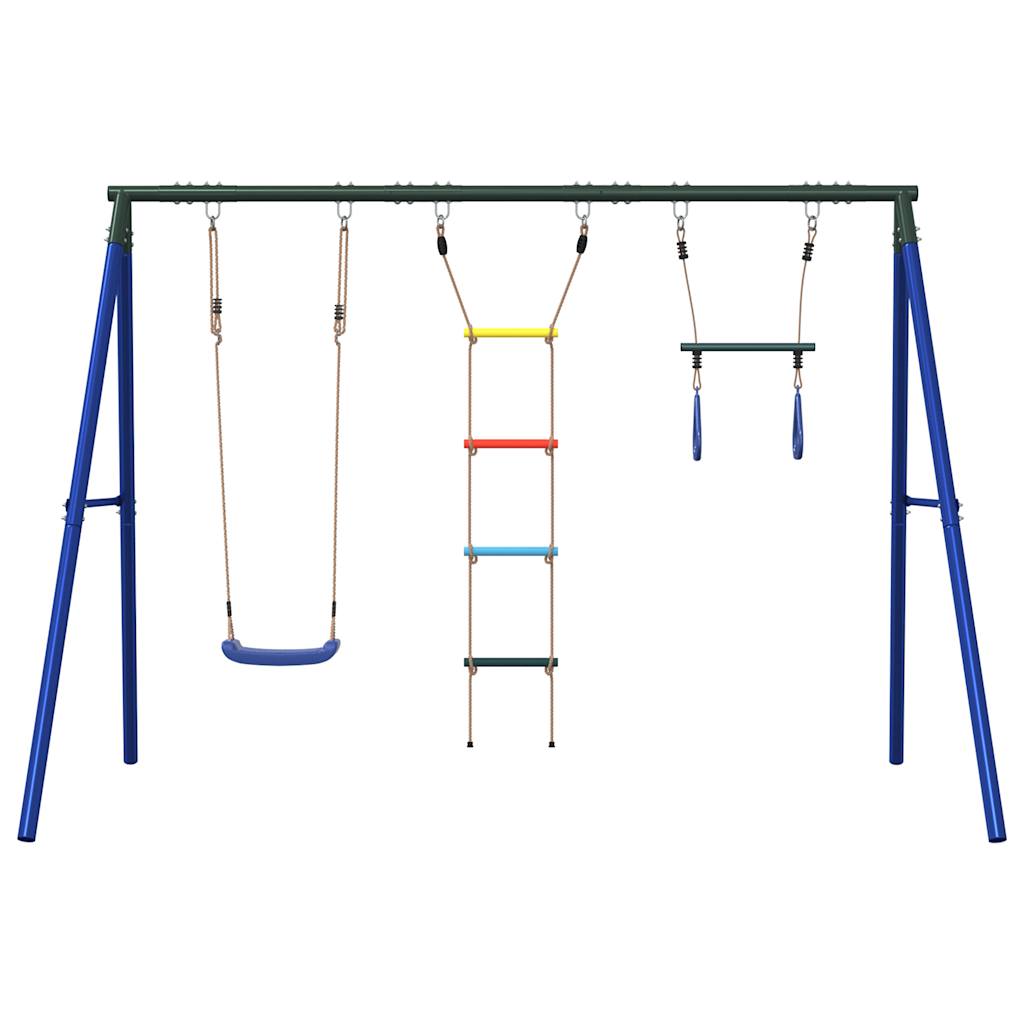 Outdoor Swing Set with Swing, Trapeze, Ladder