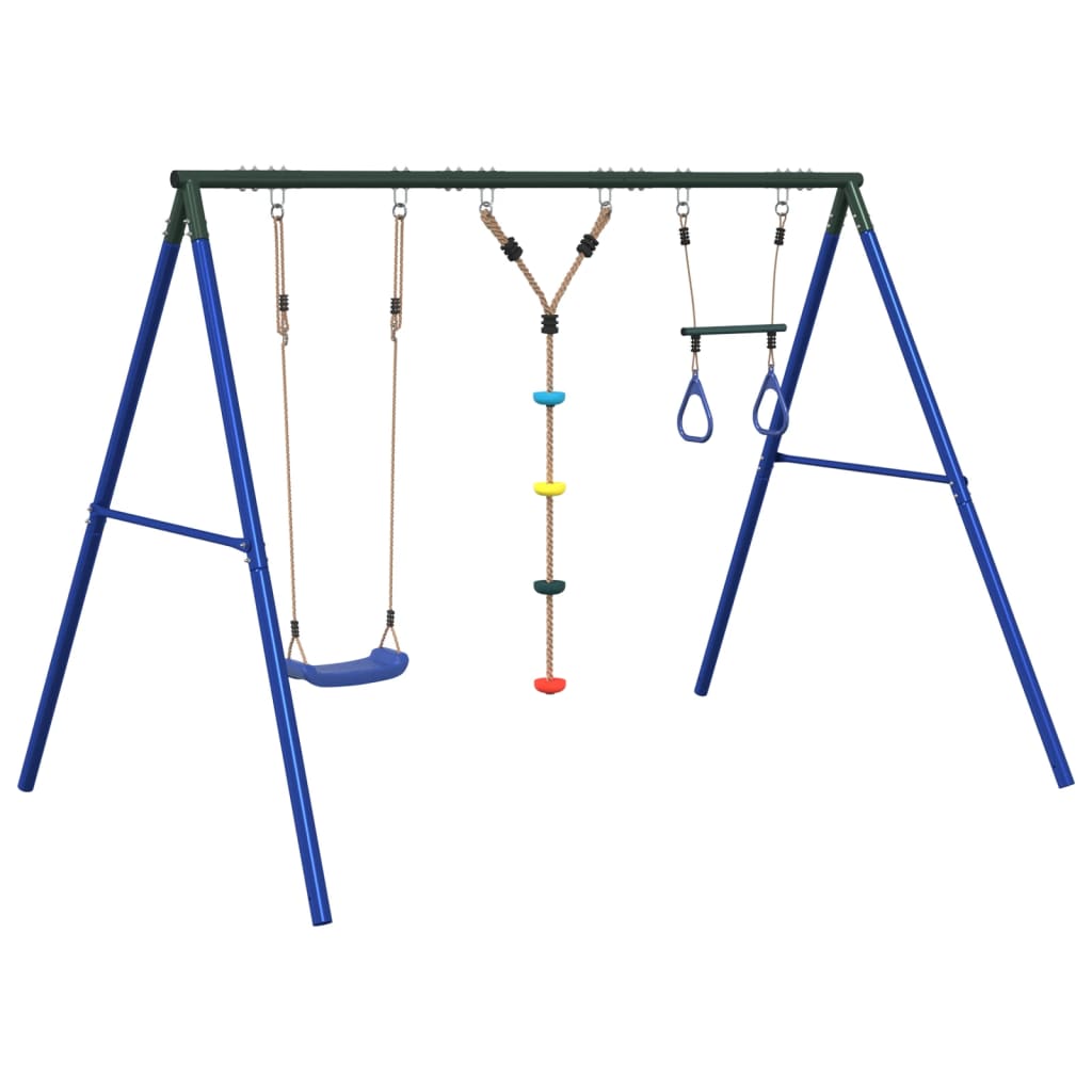 Outdoor Swing Set with Swing, Trapeze, Ladder