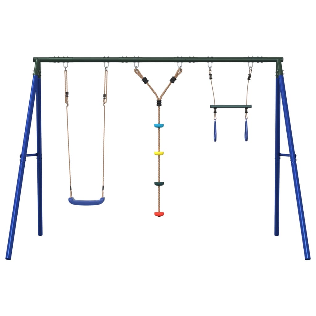 Outdoor Swing Set with Swing, Trapeze, Ladder