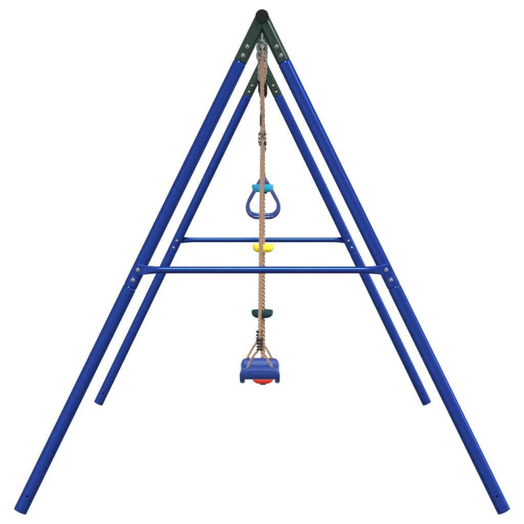 Outdoor Swing Set with Swing, Trapeze, Ladder