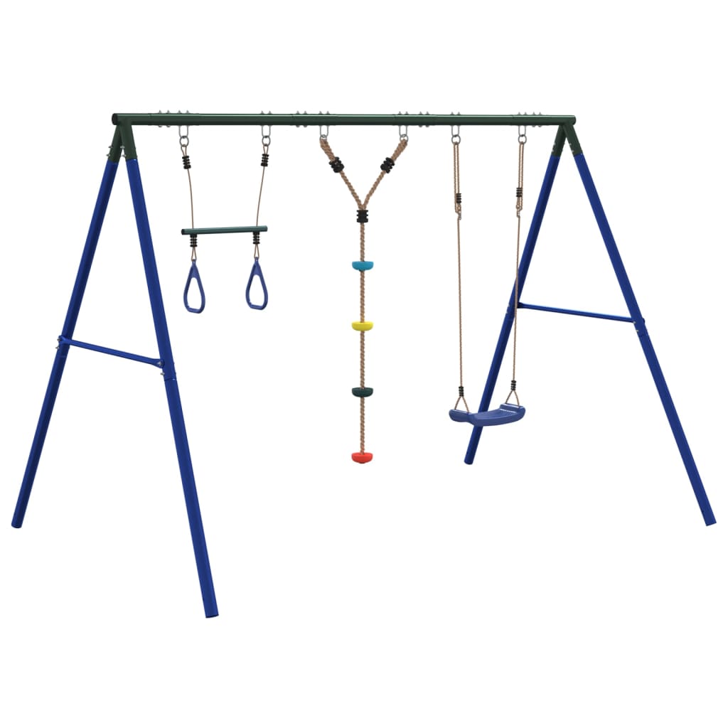 Outdoor Swing Set with Swing, Trapeze, Ladder