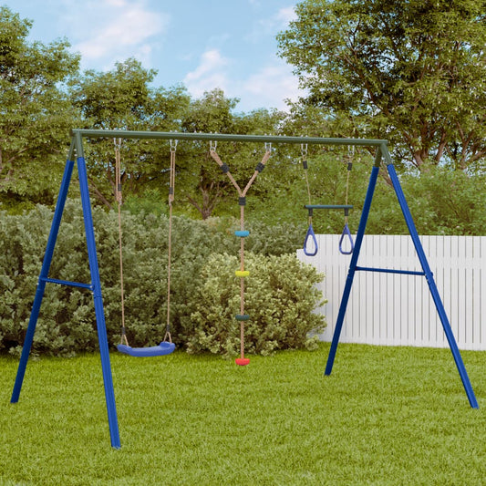 Outdoor Swing Set with Swing, Trapeze, Ladder