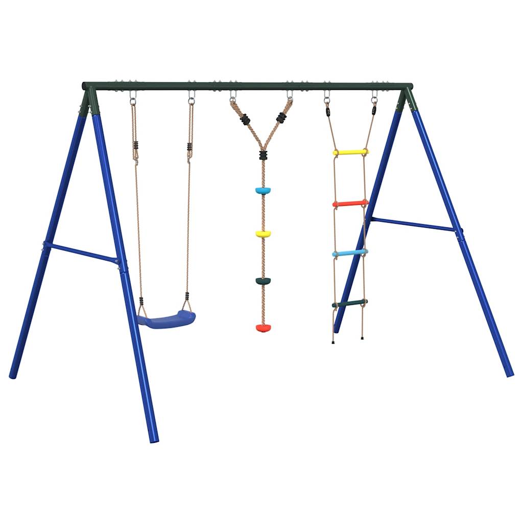Outdoor Swing Set with Swing, Ladder, Disc Swing