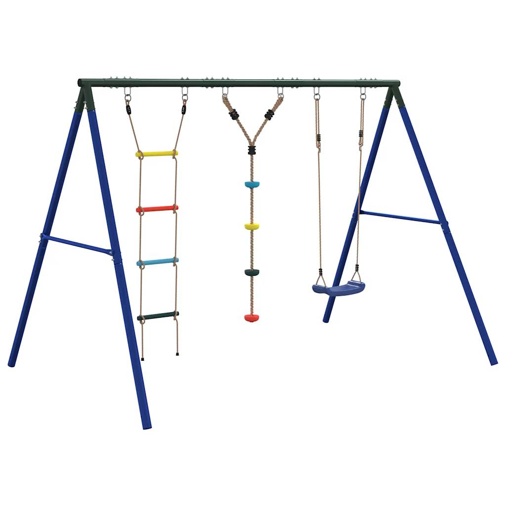 Outdoor Swing Set with Swing, Ladder, Disc Swing