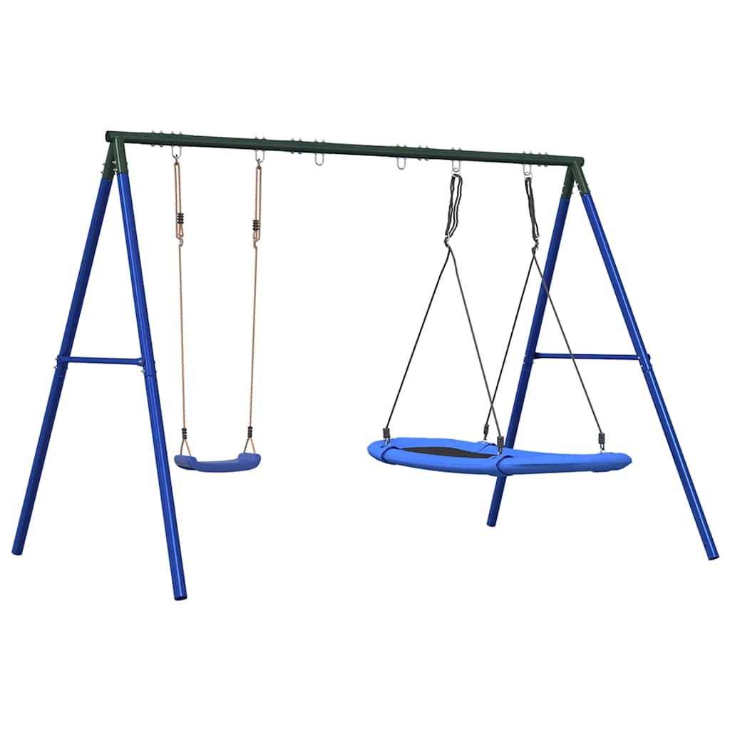 Outdoor Swing Set with Swing and Nest Swing