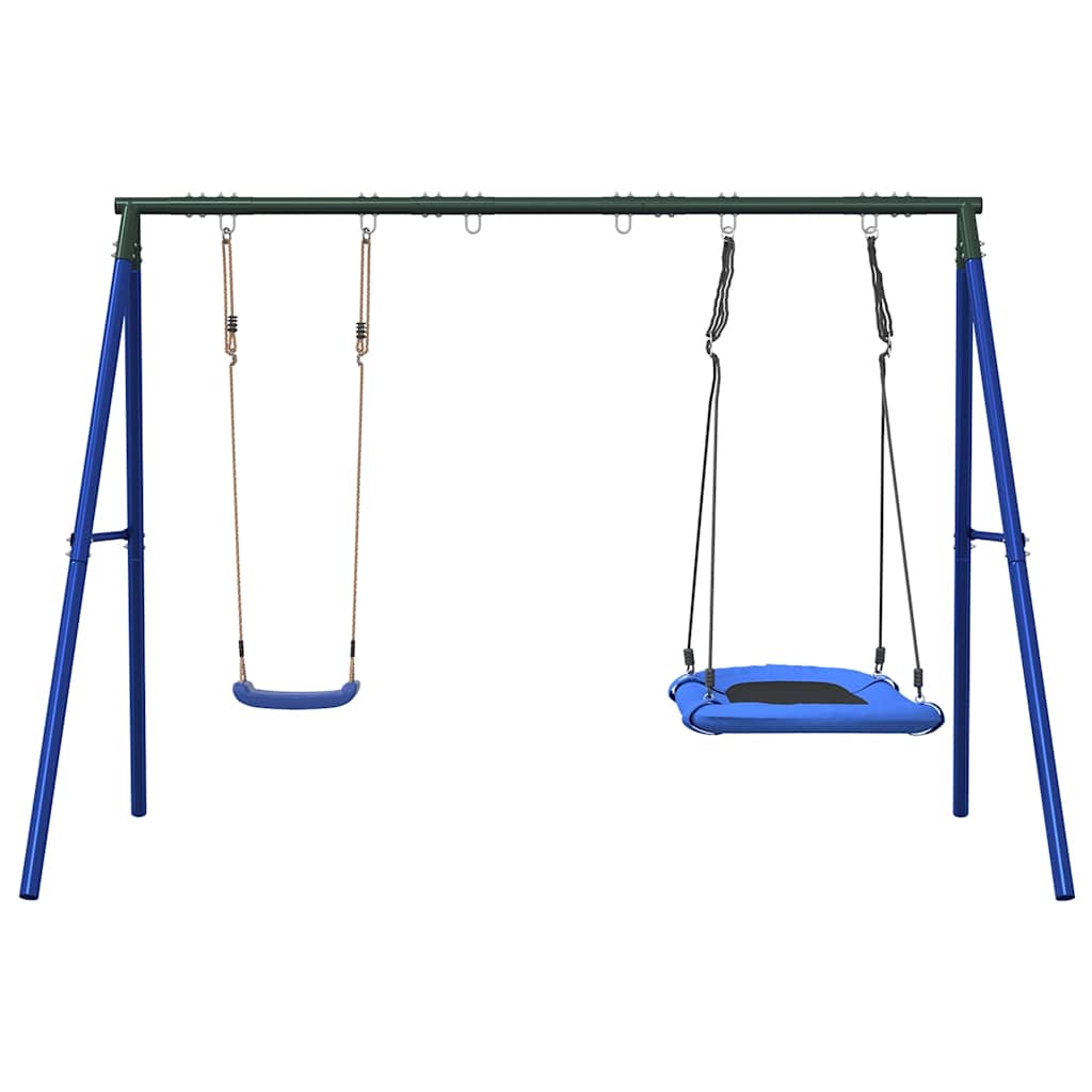 Outdoor Swing Set with Swing and Nest Swing