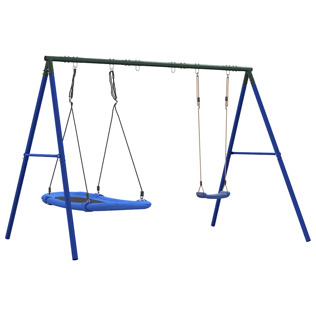 Outdoor Swing Set with Swing and Nest Swing